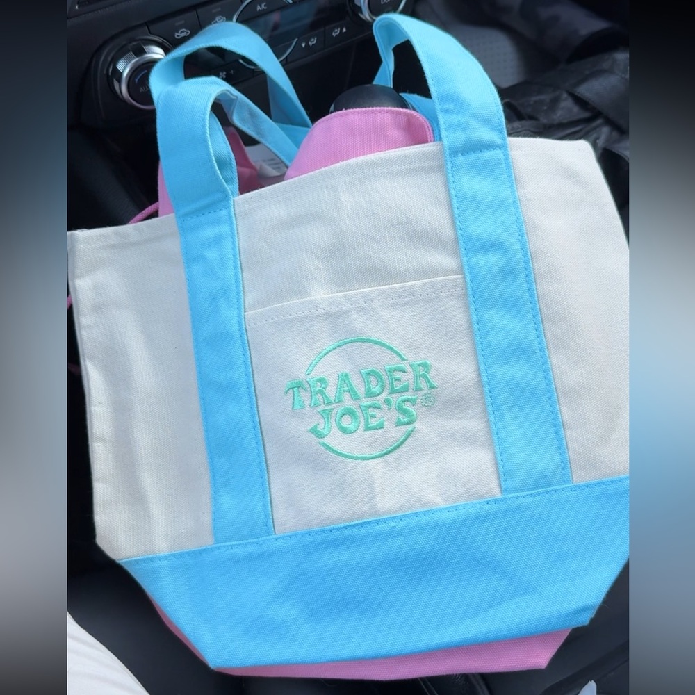 Mini Trader Joe’s Tote Bag in Pastel Blue